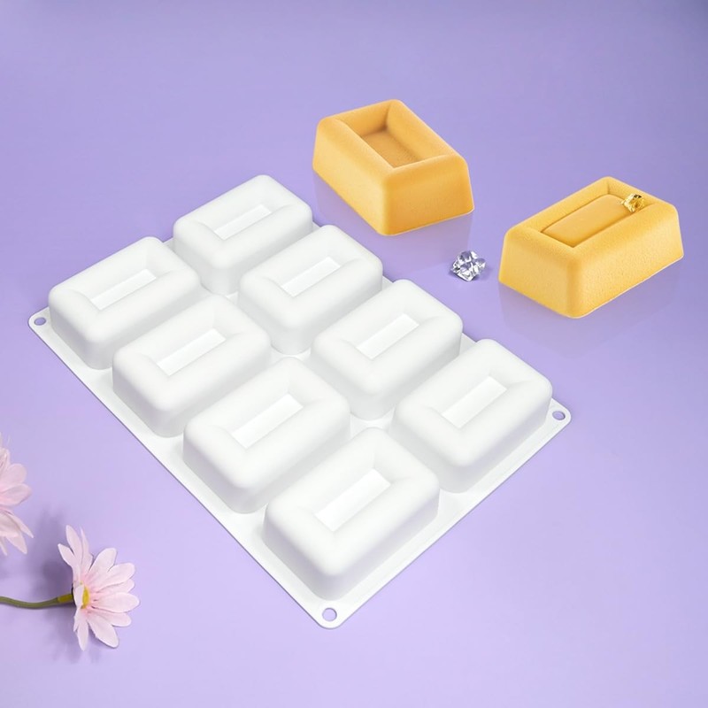 Silicone Molds Mousse Mold 3D Rectangle Shape Silicone Mold DIY Cake Mousse f... gallery