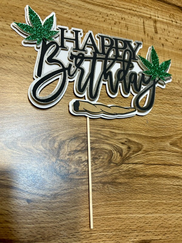 Custom Pot Leaf Green Leaf Cake Topper gallery