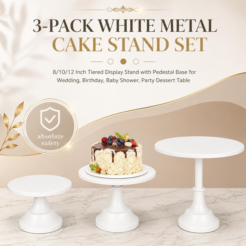 3 Pack Metal Cake Stand, 8 10 12 Inch Tiered Display gallery