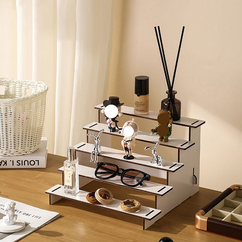 5-Tier Wooden Display Shelf Stand Organizer For Figure Cupcake Perfumes Desserts gallery