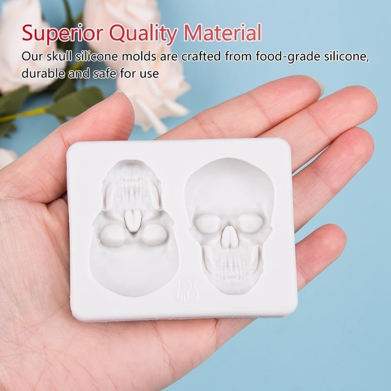 Versatile Skull Chocolate and Cake Mold - Durable Silicone Tool for DIY Fun gallery