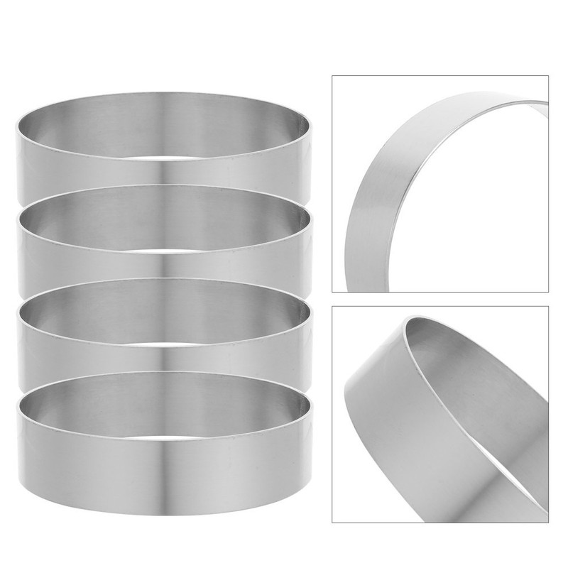 4 PCS Cookie Cooking Rings Round Cake Molds for Baking Food Plating