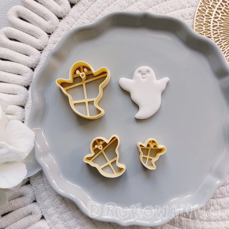 Ghost Scary Halloween Boo 3 Polymer Clay Cutter For Earring Jewelry Making