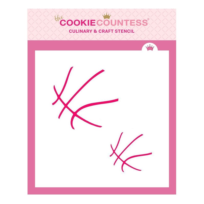 The Cookie Countess Basketball 2 Sizes Stencil For Sports Theme Cookies