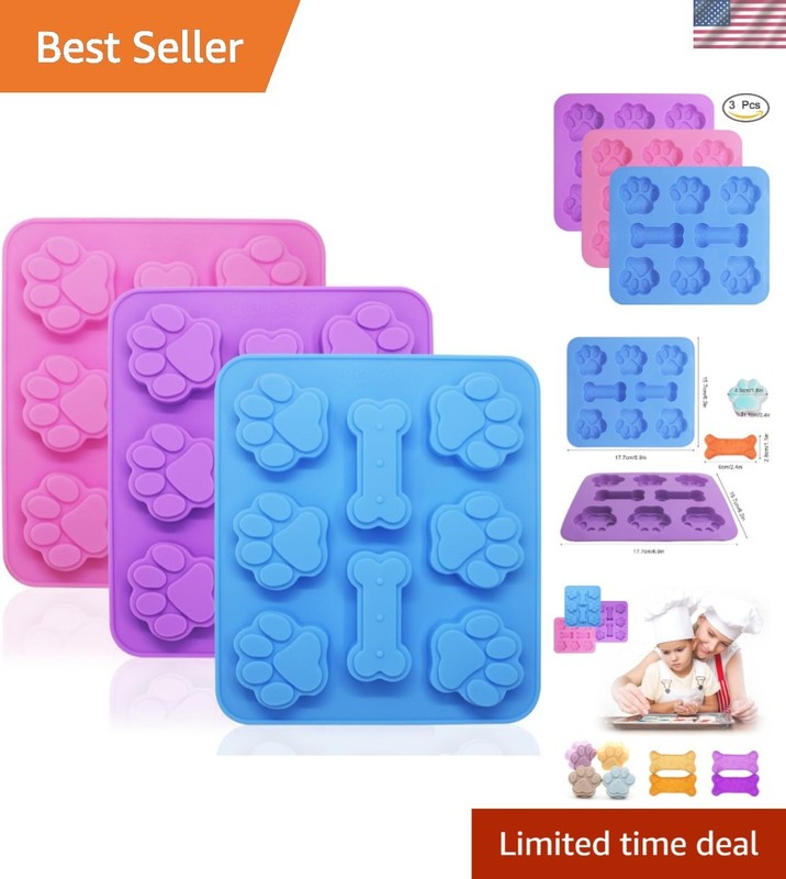 Reusable Silicone Paw & Bone Molds – Safe for Oven, Microwave & Dishwasher