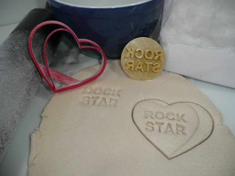 ROCK STAR CANDY HEART COOKIE STAMP EMBOSSER MADE IN USA PR5469 gallery