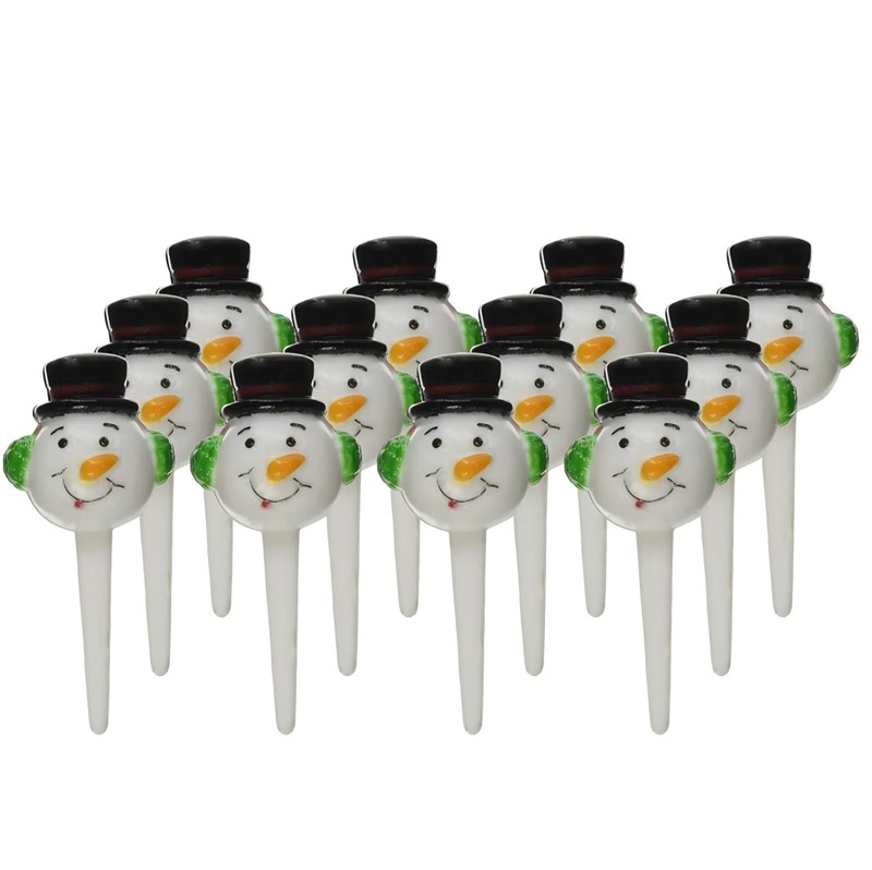 Bag of 3D Snowman Cupcake Toppers Christmas Holiday Party School Treats Bakery gallery