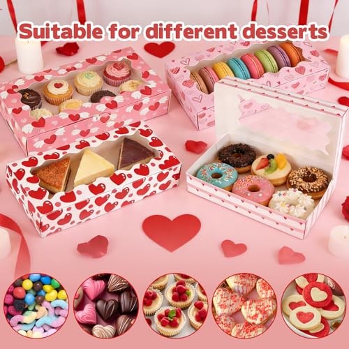 CIEOVO 24 Pcs Valentine's Day Treat Boxes with Window Cookies Boxes B-Valentine gallery