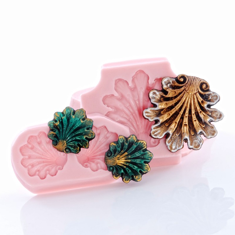 Shell Scroll Work Silicone Mold Food Safe Craft Resin Jewelry Polymer Clay (274) gallery