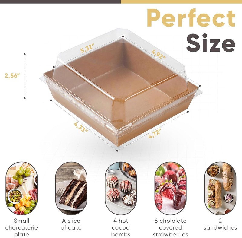50 Pack Small Charcuterie Boxes with Clear Lids - To Go Paper Mini Charcuteri... gallery
