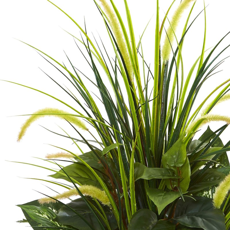 Nearly Natural Artificial White Mixed River Fern And Dogtail Plant Tower gallery