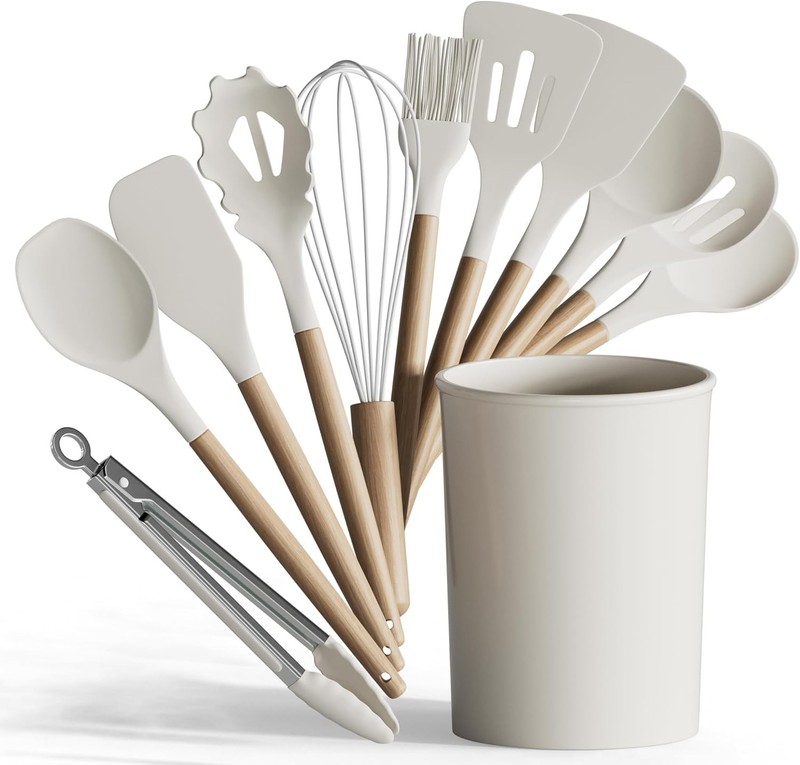 GOURMETIFIC® Silicone Cooking Utensils Set [12-PIECE] - Non & Food