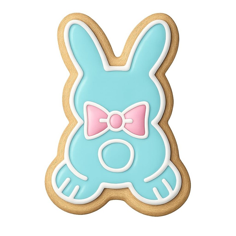 Bow-Tied Chibi Bunny Butt Cookie Cutter & Stamp – 2.8×4
