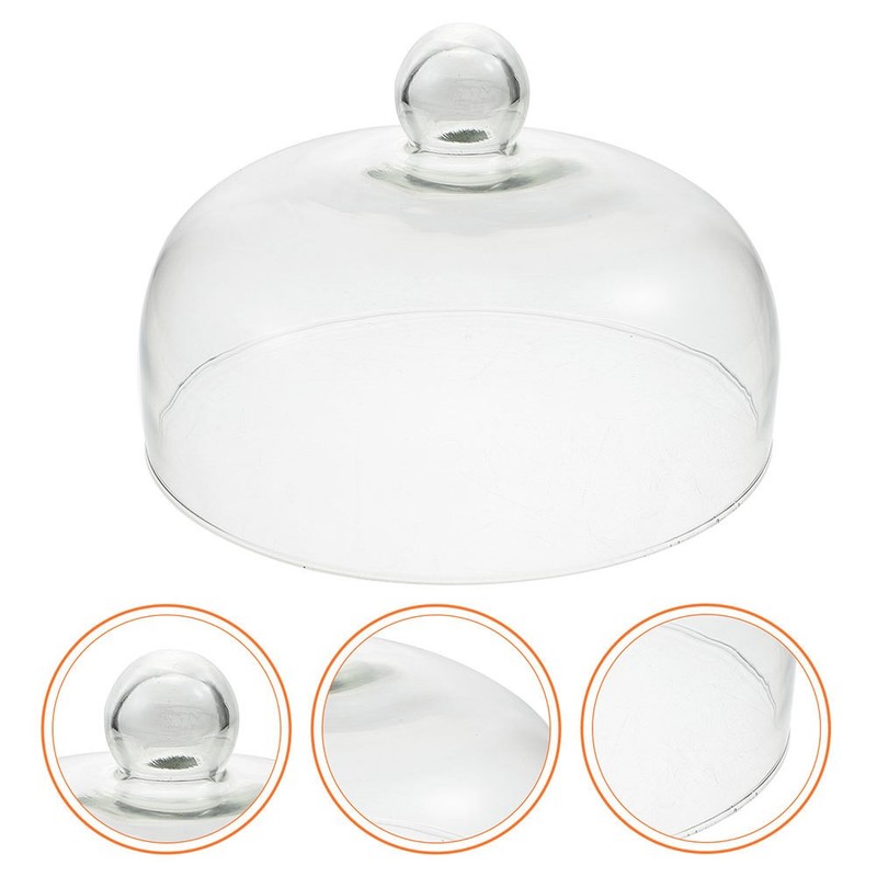 Transparent Glass Cake Dome Cover Reusable Dessert Protector for Household Use gallery
