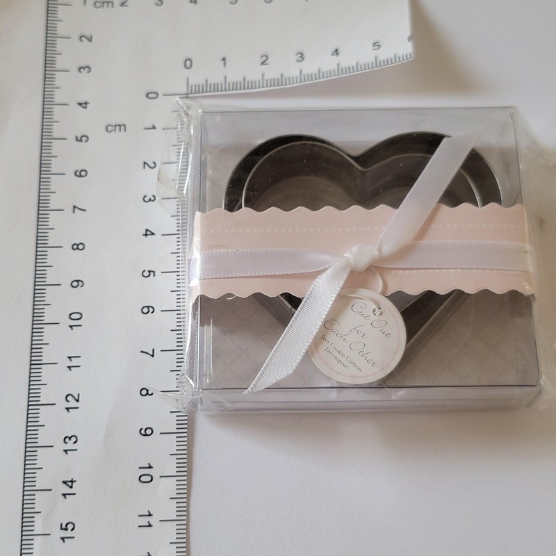 Silver Heart Cookie Cutter Set Wedding Favor Metal Baking Kitchen Gift Decor gallery