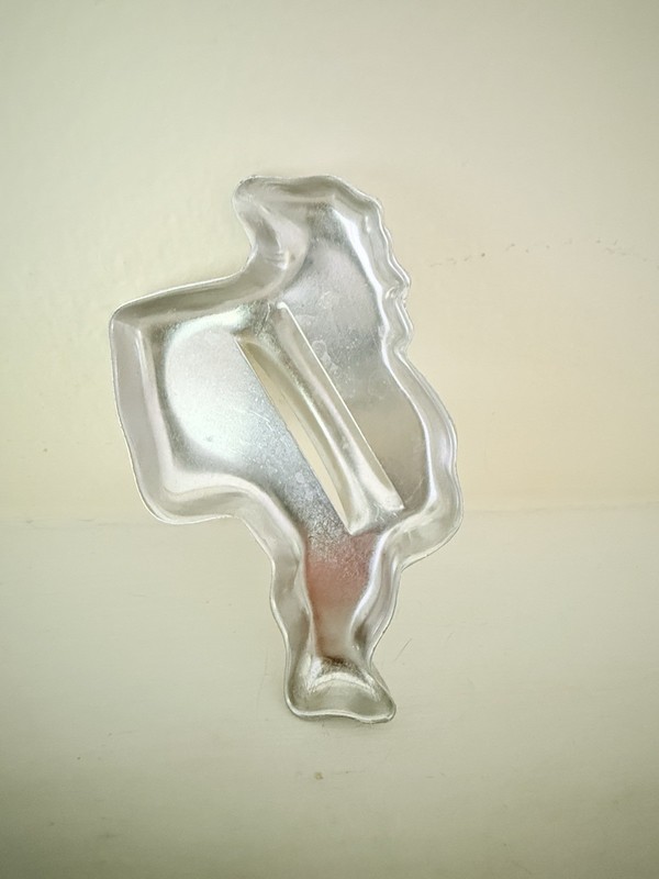 Vintage Aluminum Santa Claus with Toy Sack Metal Cookie Cutter w/ handle gallery