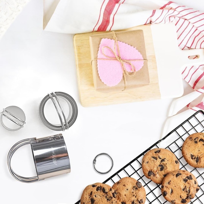 Round Biscuit Cutters with Handle, Stainless Steel Baking Essential Tool for ... gallery
