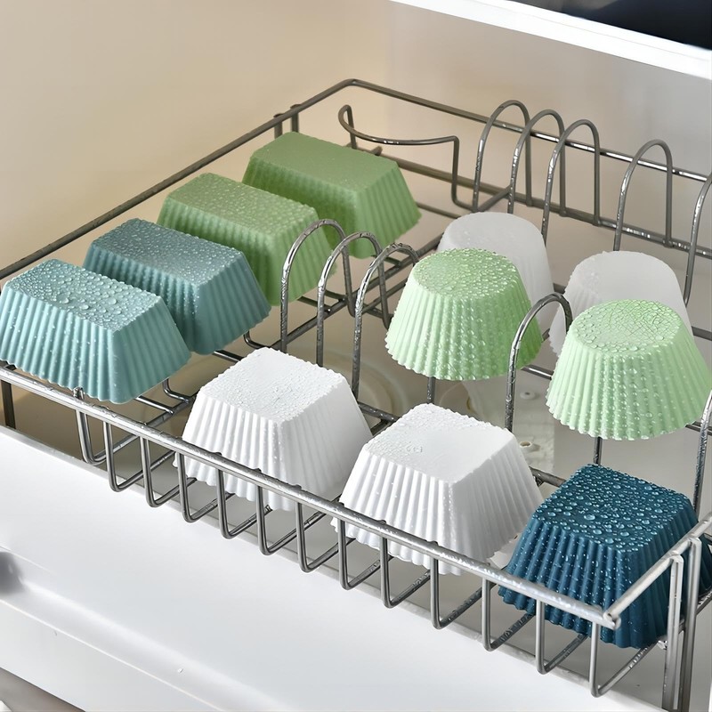 12 Pack Reusable Silicone Cupcake Baking Cups, 3 Shapes of Standard Round & S... gallery