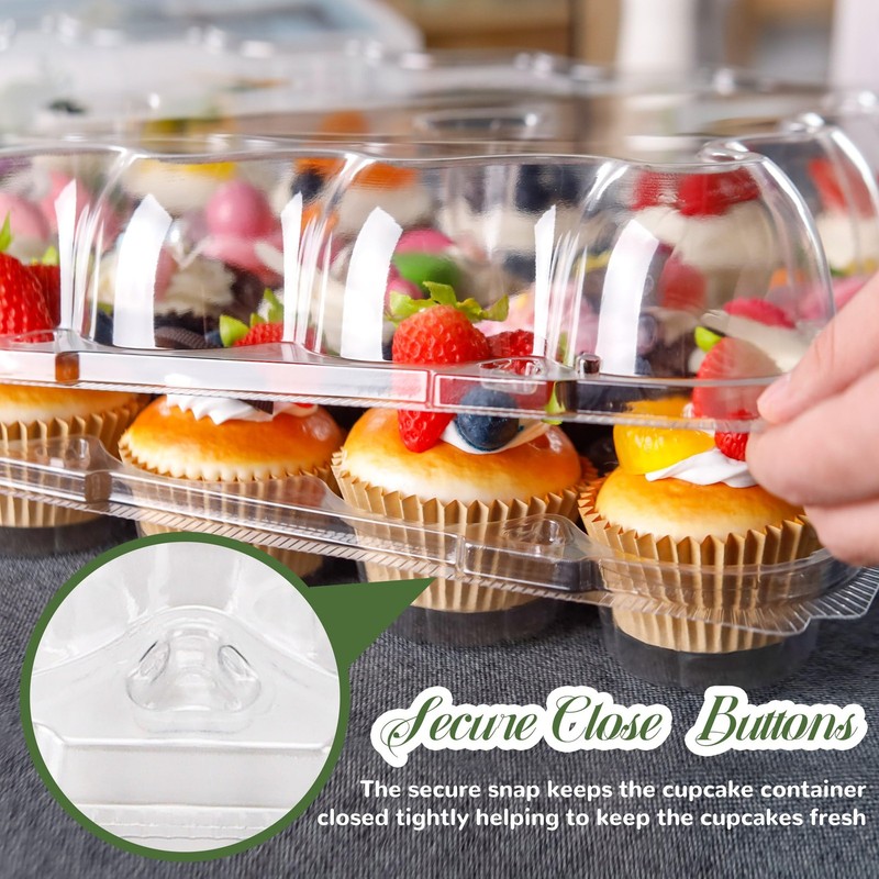 24 Count Cupcake Containers 10 Pack Cupcake Holders Plastic Stackable Cupcake... gallery