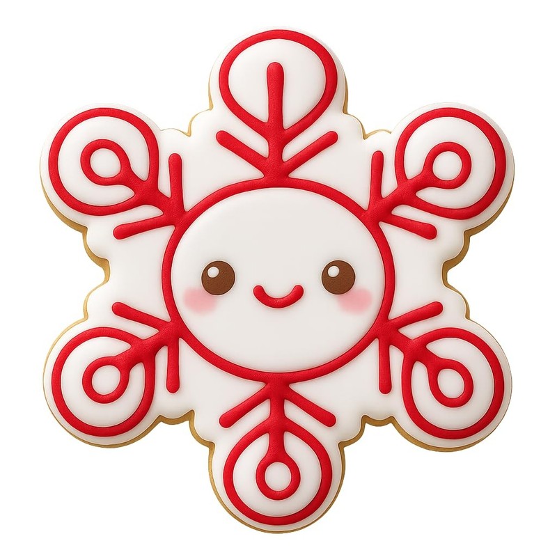 Kawaii Snowflake Smiley Cookie Cutter - 4x3.43" Fun Winter Baking Tool gallery