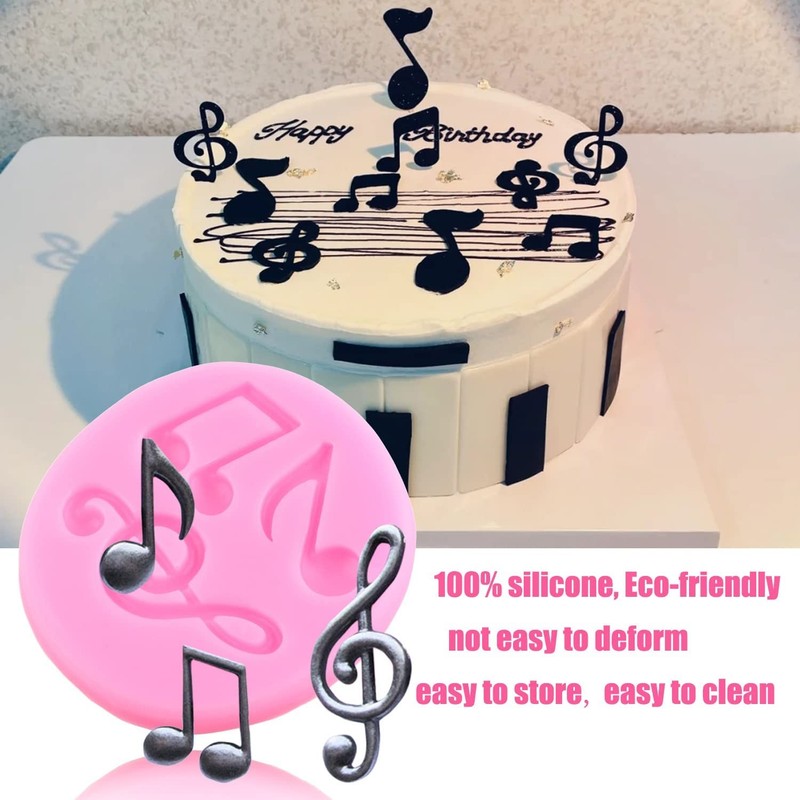 Music Note Fondant Molds Musical Instruments Silicone Mold Boombox Microphone... gallery