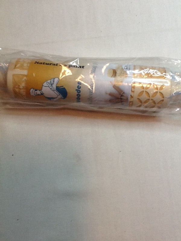 EMBOSSING ROLLING PIN SOLID WOOD NATURAL NO PAINT 13.5" SPINNING HANDLES 122123c gallery
