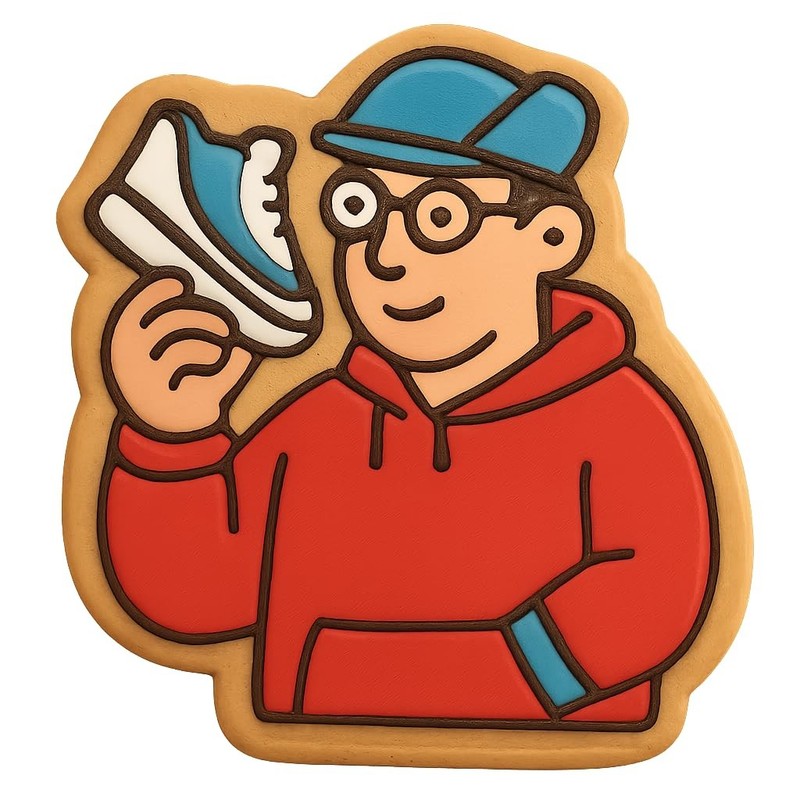 Retro Sneakerhead Cookie Cutter & Stamp, Fondant & Clay – 4×3.3