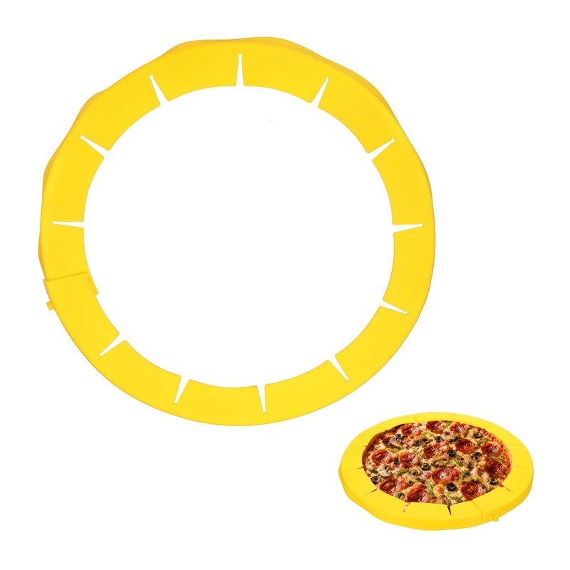 Adjustable Silicone Pie Crust Shields, Crust Edges Protectors, Yellow