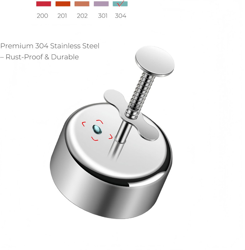 Polvoron Molder Filipino – 304 Stainless Steel Cookie Press with Spring Handle, gallery