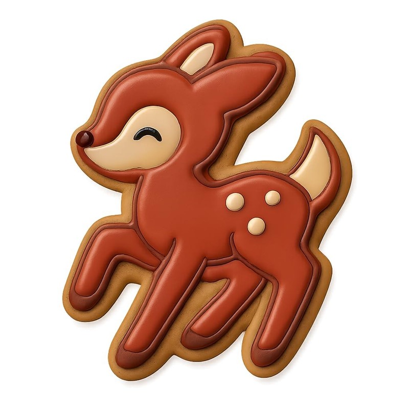 Playful Fawn Cookie Cutter & Stamp - 4x3.1 Fun Kitchen Baking gallery