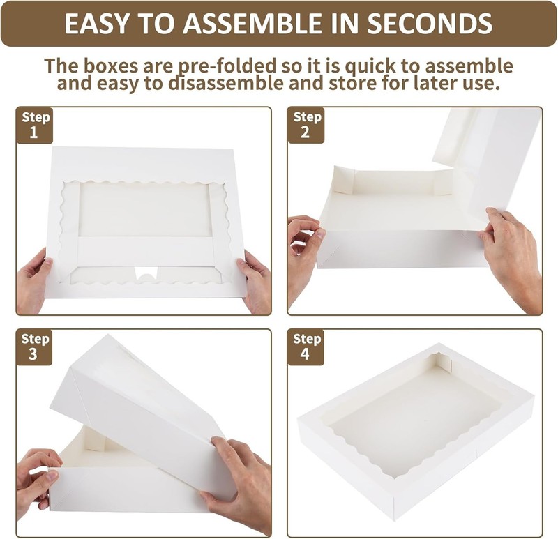 Food Grade Bakery Boxes, 16x11x2.5 Inches, 40 Pack gallery