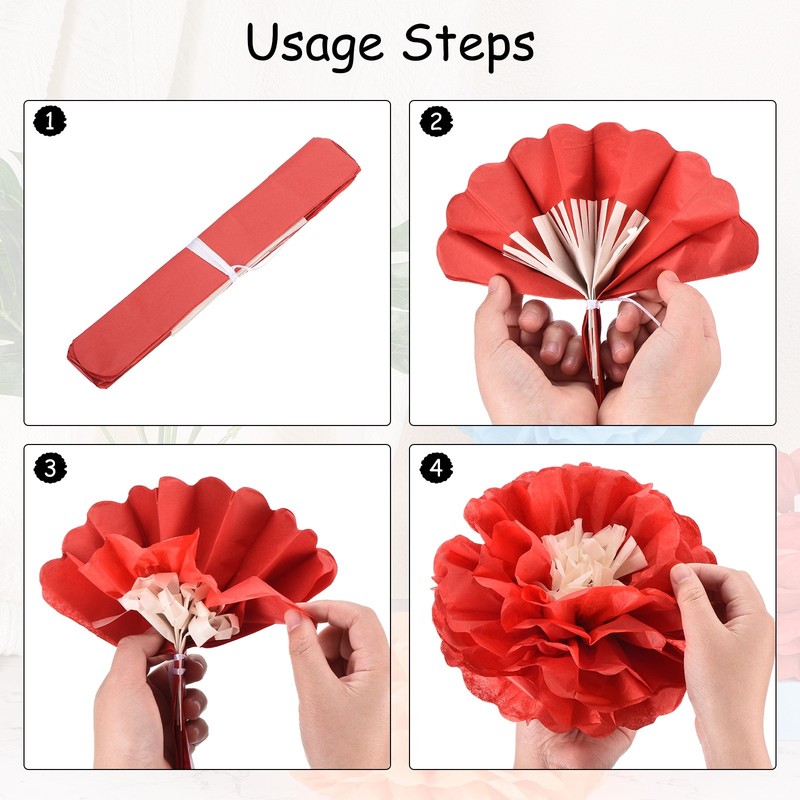 20 Pcs Colorful Paper Flowers, Tissue Paper Pom Poms Mexican Paper Flower gallery