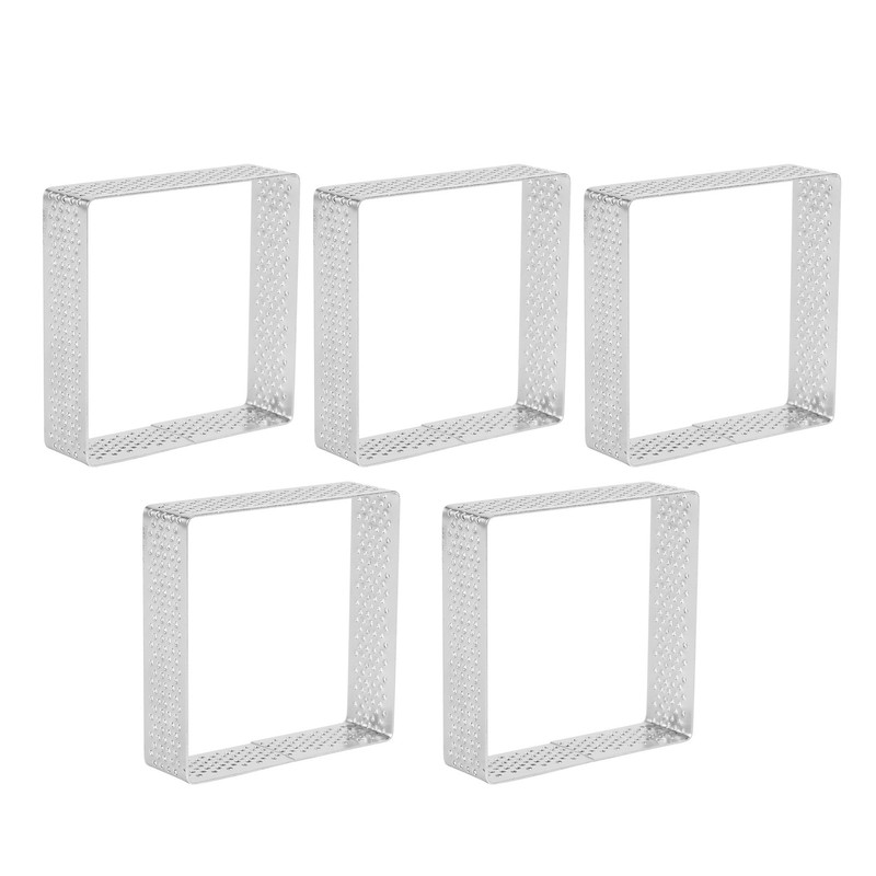 Perforated Tart Stainless Steel Tartlet Molds Square Shape Mould Cake5214