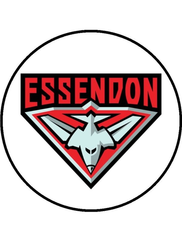 Football Theme Edible Wafer Cake & Cupcake Toppers – Essendon – Game Day Decor