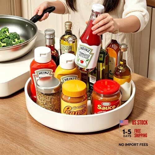 Lazy Susan Organizer Turntable, 11.8″ Rotating Spice Rack Organization with