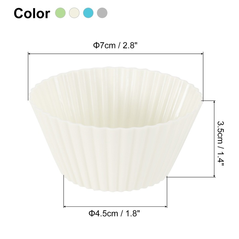 24Pcs Silicone Cupcake Baking Cups, 2.8" Non-Stick Muffins Liners 4 Colors gallery