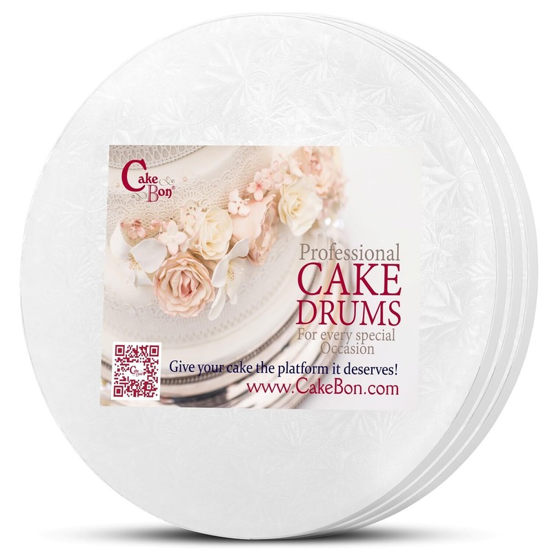 White Cake Boards 8 Inch Round – 1/2 inch thick Cake Board aka Cake Drum Stur…