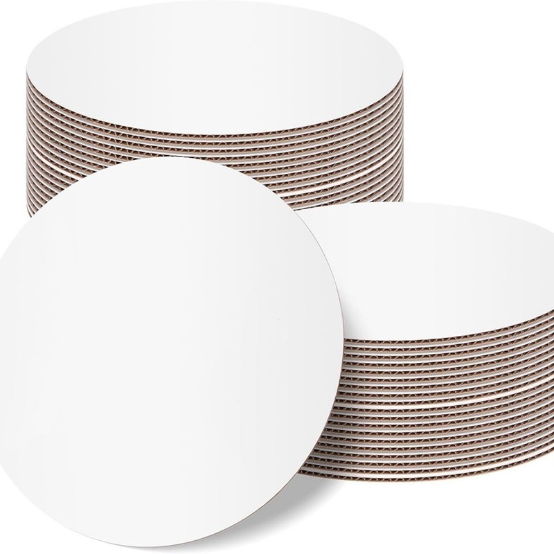 40pcs White Cake Boards 8 inch Round Disposable Cake Circle Plate Waterproof ... gallery