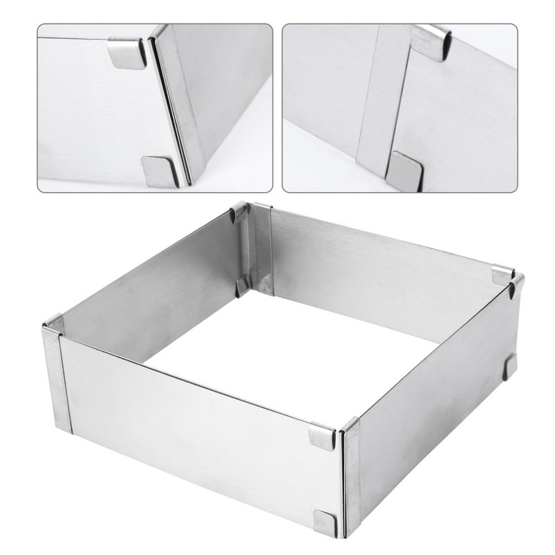 Stainless Steel Cake Mould Square Mold for Mousse Adjustable Baking gallery
