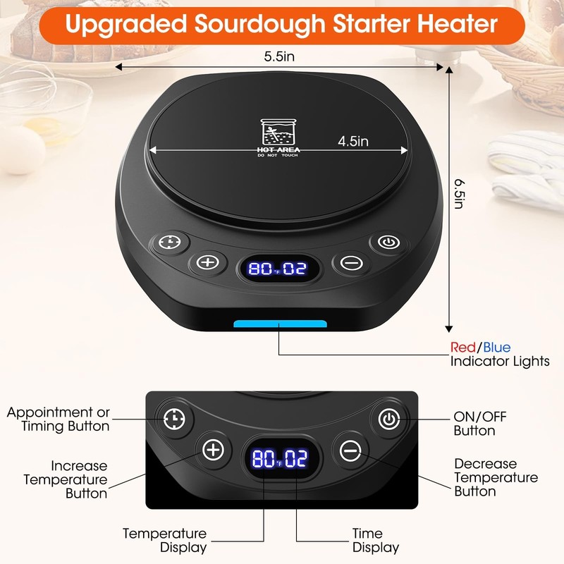 MQFORU Upgrade Sourdough Starter Warmer Mat, Precise 1°F Thermostat Control gallery