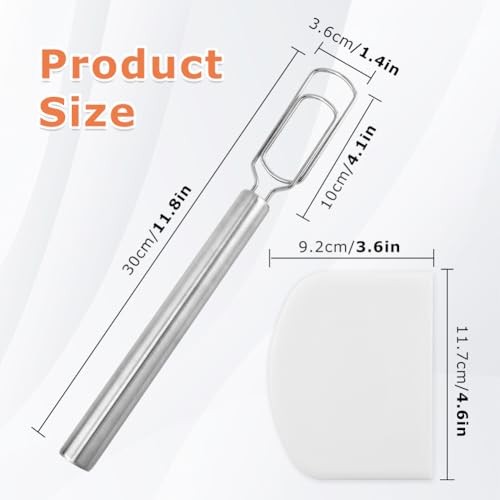 12” Danish Dough Whisk for Sourdough Starter,with Dough Scraper,Stainless gallery
