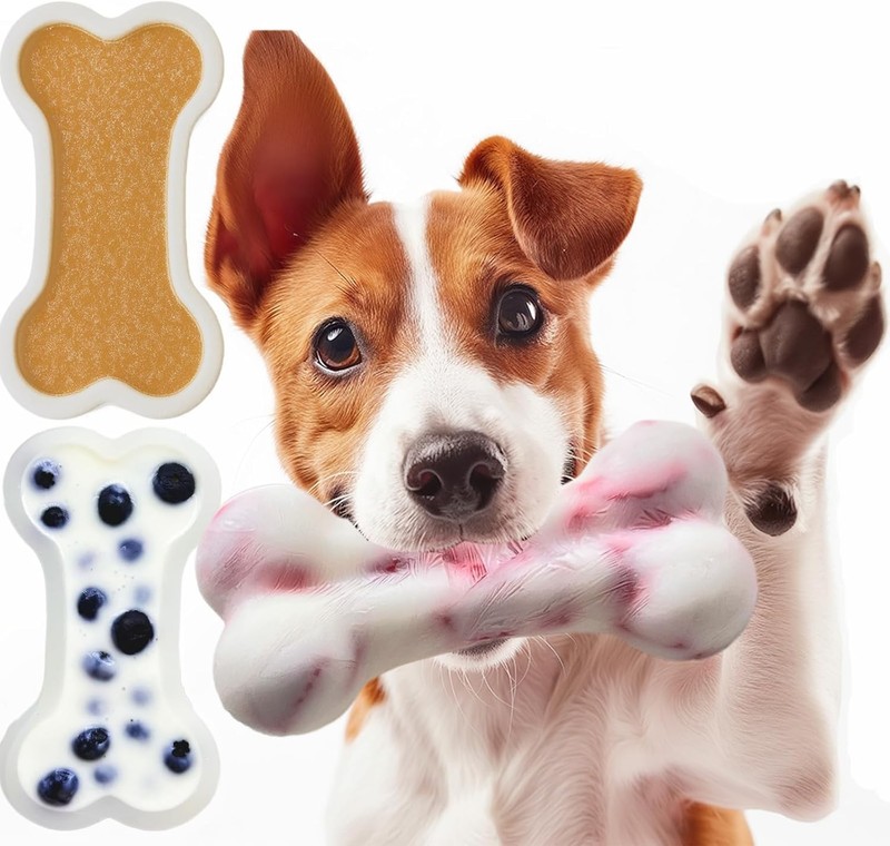 Big Bone Shape Dog Treat Molds 2 Pack, DIY Flavors for All Size Dogs. Food Safe