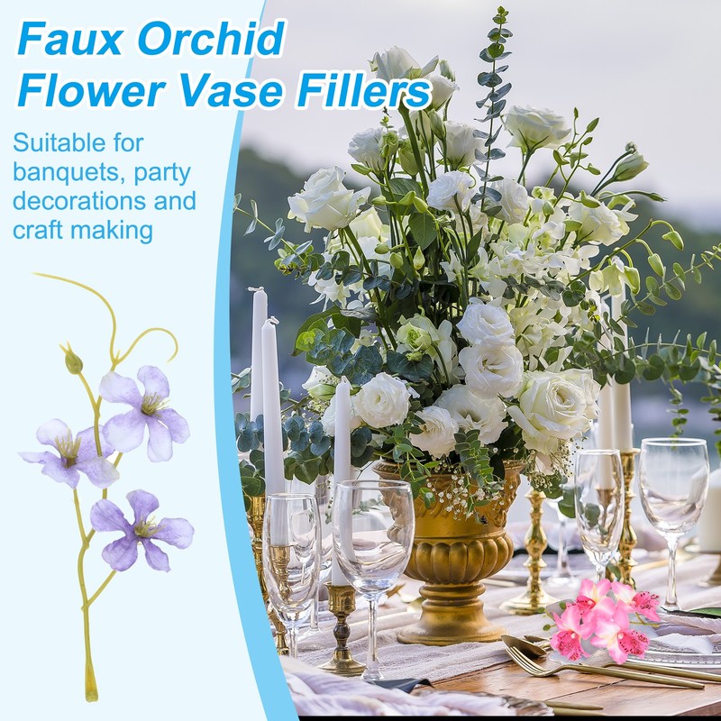12Pcs Artificial Orchid Flower for Floating Candle Centerpieces Purple gallery