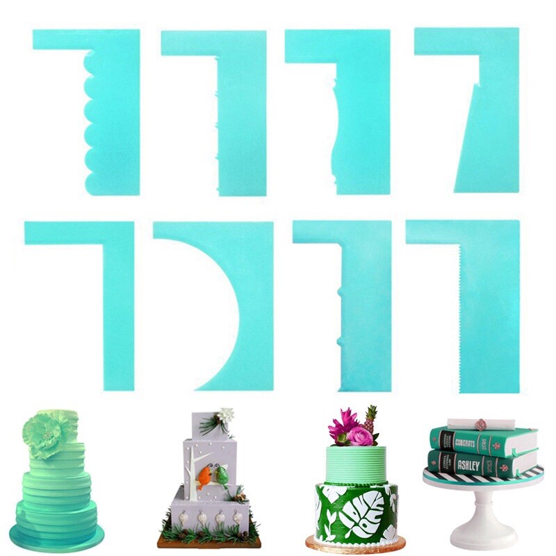 8 Pcs/set Cake Butter Scraper Set Icing Decorating Comb Spatula Edge Smoother gallery