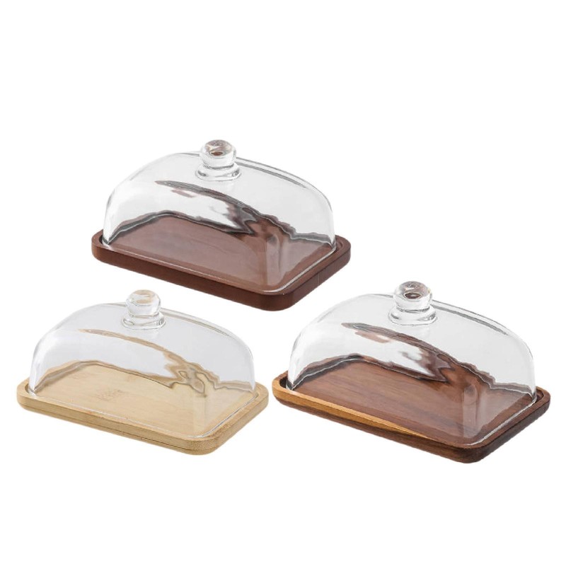 Cake Stand with Dome Butter Dish Cake Display Server Tray for Birthday Cake gallery