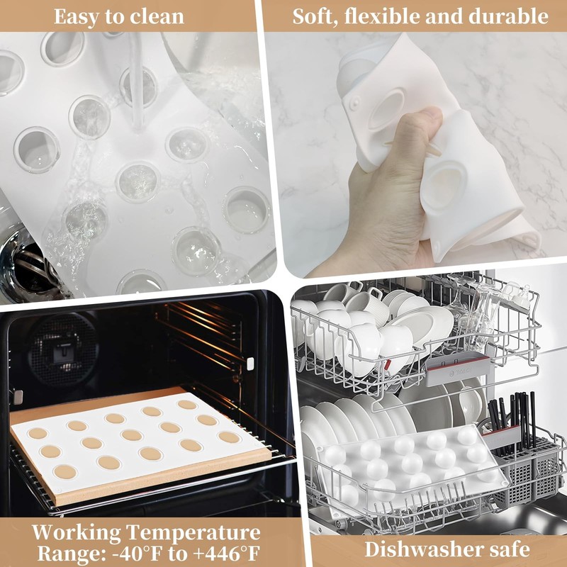 Sphere Chocolate Molds, 15 Cavity 3D Ball Molds Silicone, Small Semi Sphere C... gallery