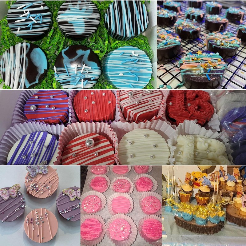 Moldes redondos de silicona para galletas de chocolate con 12 cavidades gallery