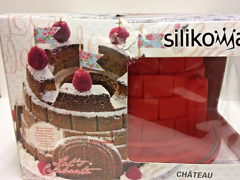 SILIKOMART CAKE MOLD (RED CASTLE) CHATEAU 5″ X 8″ NEW IN PACKAGE MADE IN ITALY