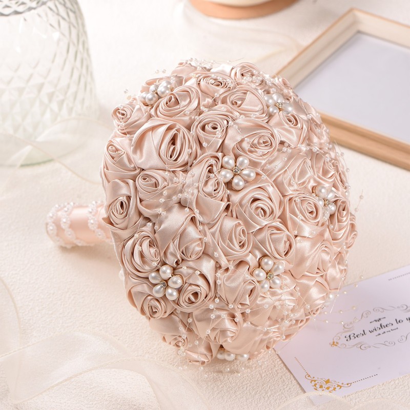 Wedding Bouquets for Bride, Artificial Rose Bouquet for Wedding[Cream White] gallery