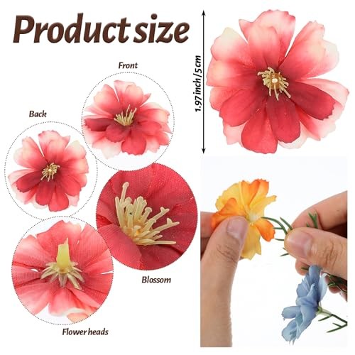 50 PCS Assorted Faux Flowers, Mini Artificial Flower Heads | Spring Assorted gallery